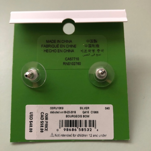 NWT Kate Spade Bourgeios Bow Stud Earrings - Picture 3 of 3